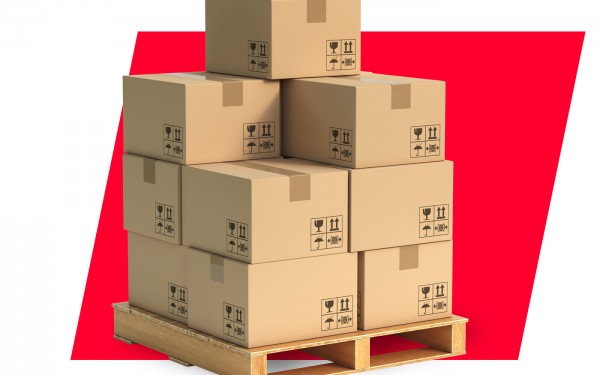 Stack of boxes on palet